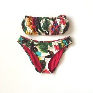 Lucky Brand Hawaiian print Bikini S Bottom & M Top